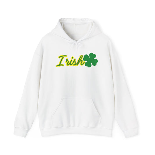 Irish St Patrick's Day Hoodie, Lucky Shamrock Pullover, Green Clover Sweatshirt, Ireland Celebration Jumper, Celtic Festival Outerwear